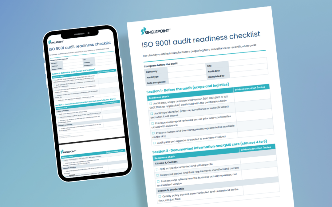 ISO 9001 audit readiness: a step-by-step guide and checklist for regulated manufacturers